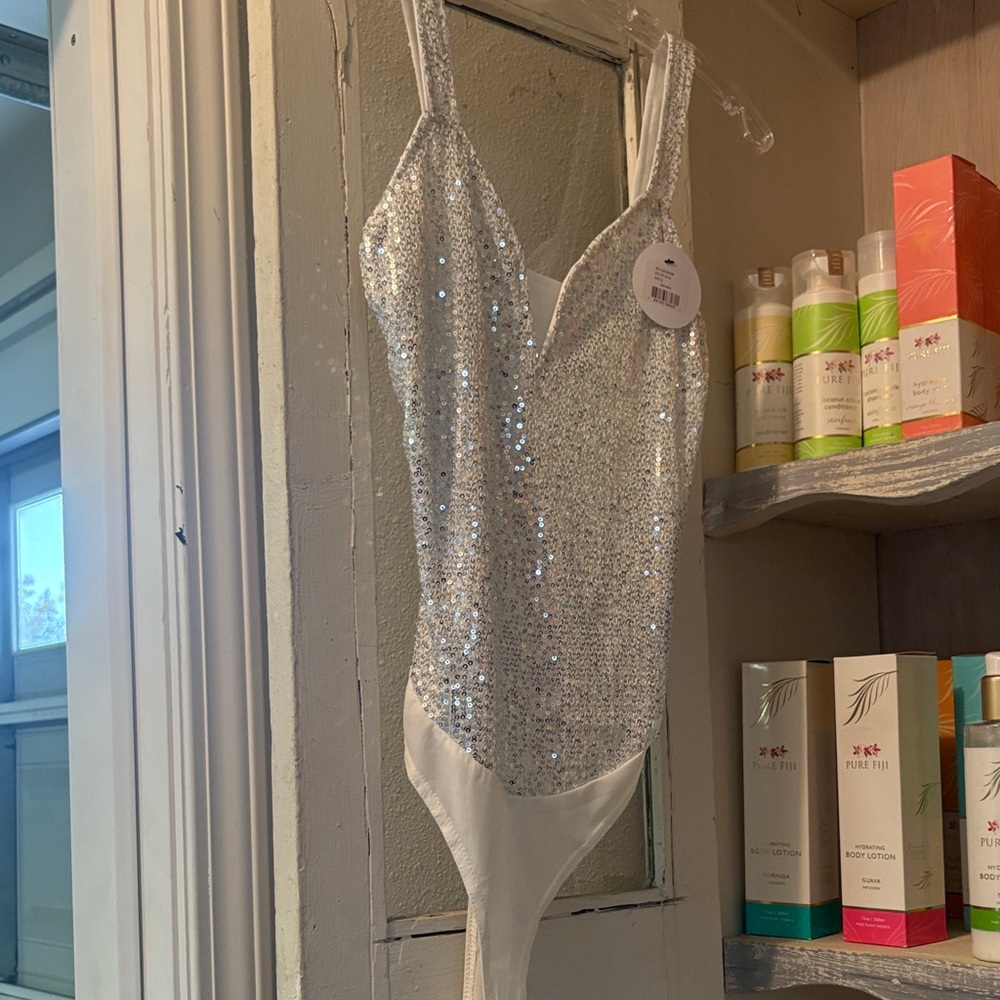 Silver Sequin Bodysuit